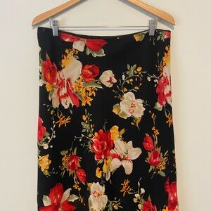 Floral Black Skirt